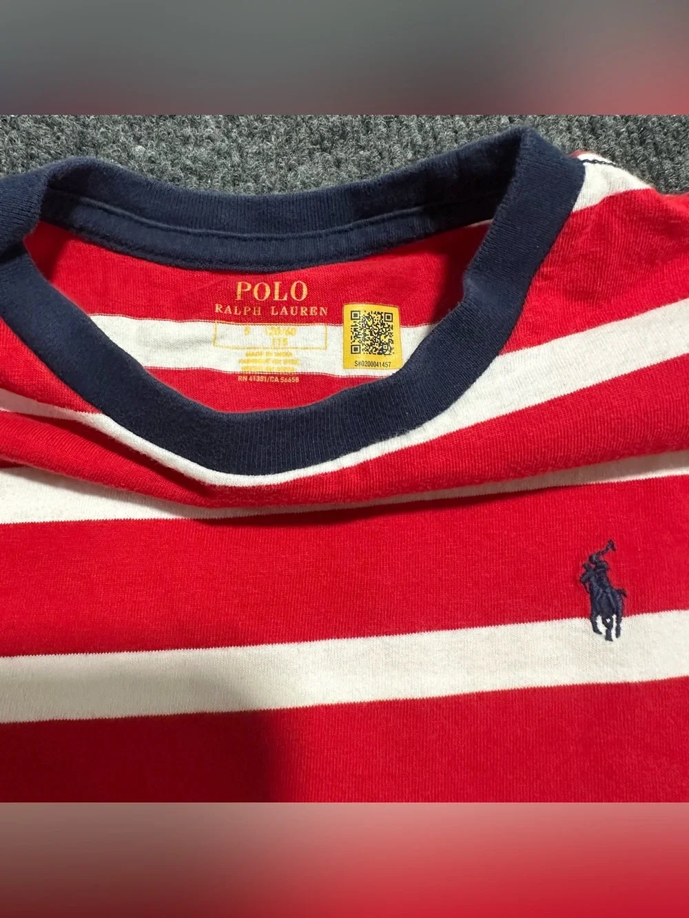 Ralph Lauren Red & White Striped Kids T-Shirt